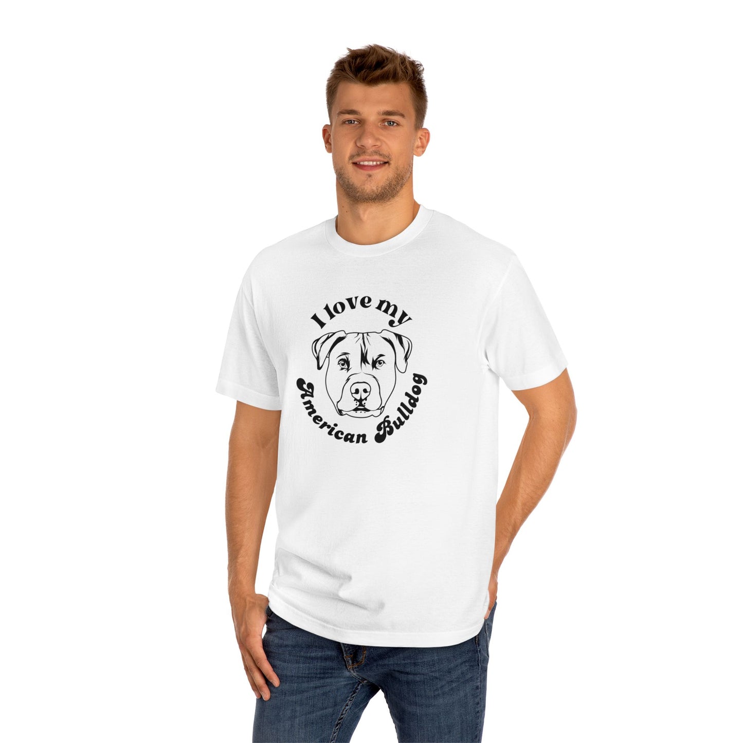 American Bulldog Tee - I Love My American Bulldog - Unisex - Relaxed Fit
