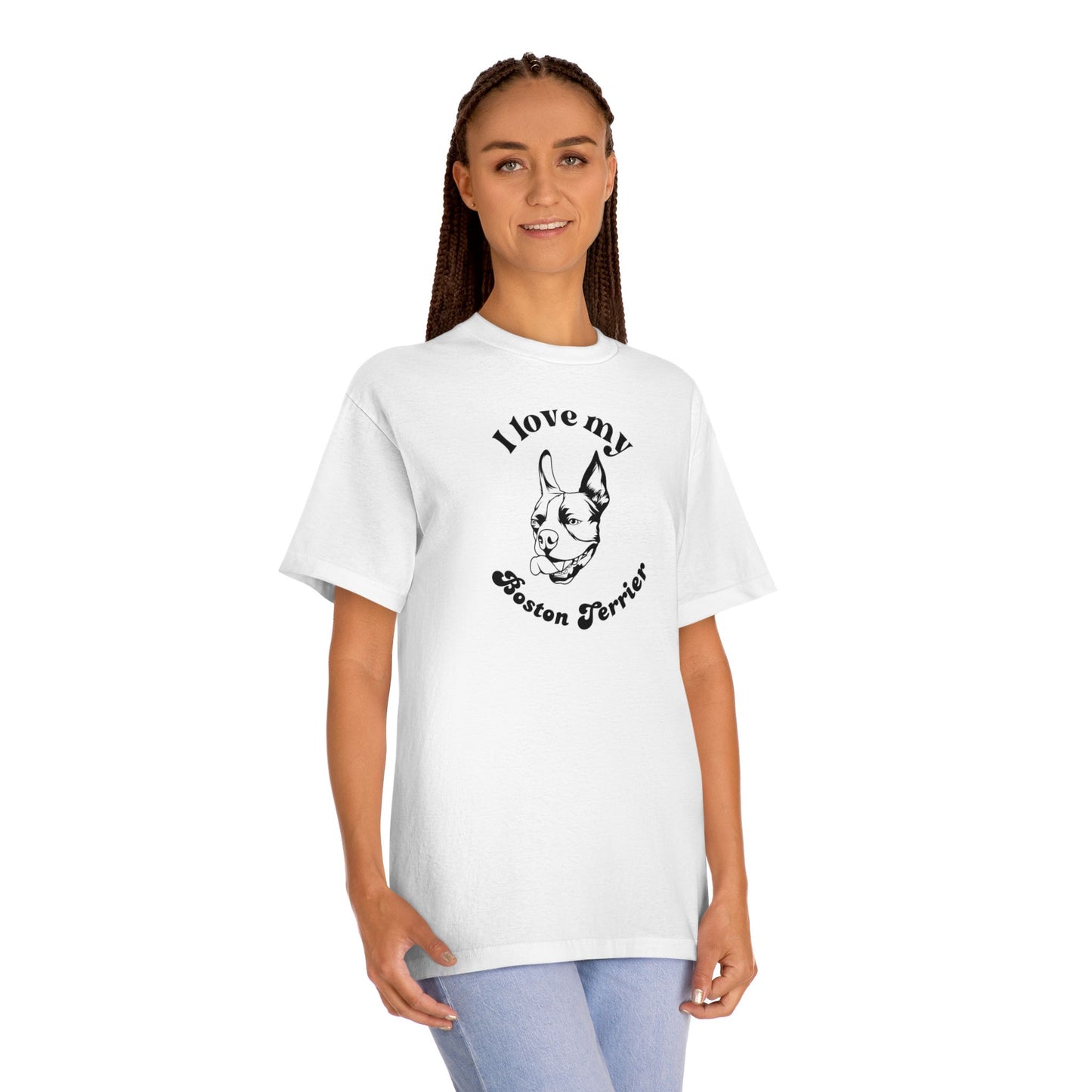 Boston Terrier Dog Lover Tee - I Love My Boston Terrier - Unisex - Relaxed Fit T-Shirt