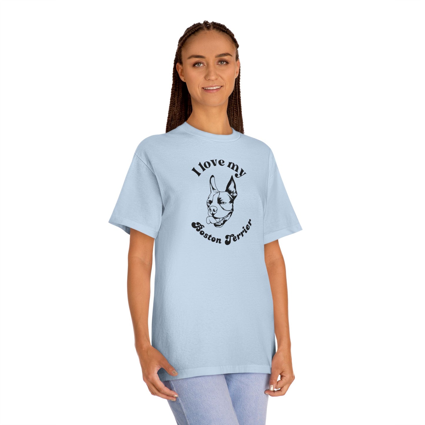 Boston Terrier Dog Lover Tee - I Love My Boston Terrier - Unisex - Relaxed Fit T-Shirt