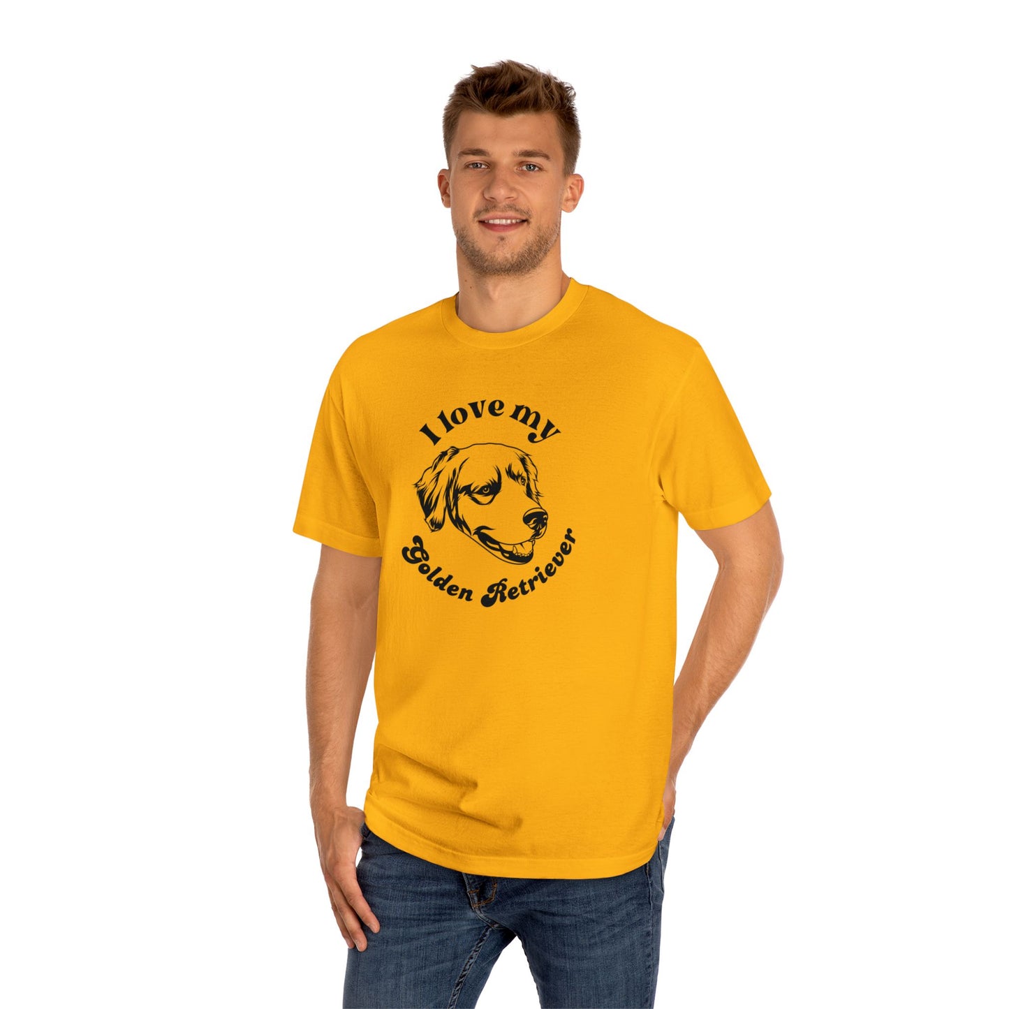 Golden Retriever Dog Lover Tee - I Love My Golden Retriever - Unisex - Relaxed Fit T-Shirt